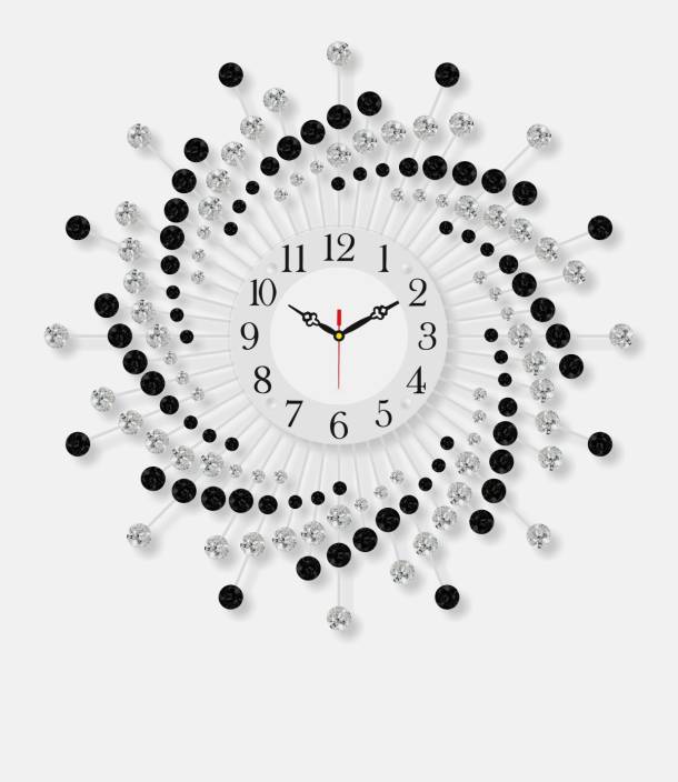 King Exports Analog Wall Clock  (Black, With Glass)